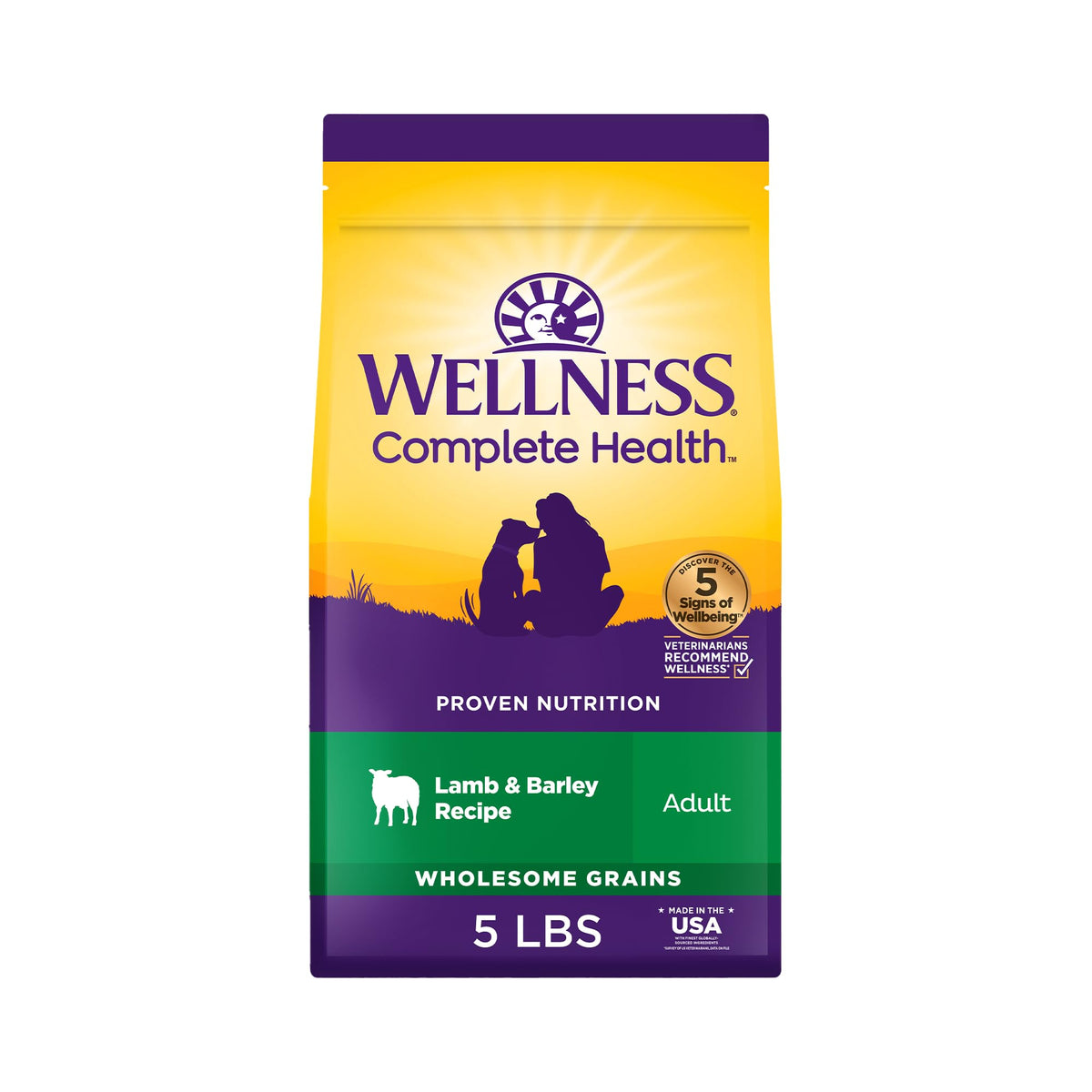 Wellness Complete Health Adult Dry Dog Food, Wholesome Grain Kibble, Natural, Chicken and Oatmeal Recipe, 30 lb Bag