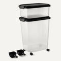 Amazon Basics Pet Food Storage Container Set, 30lbs and 10lbs with Scoop, for Dogs and Cats
