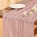 Fall Table Runner Terracotta Cheesecloth Boho Wedding Thanksgiving Decor