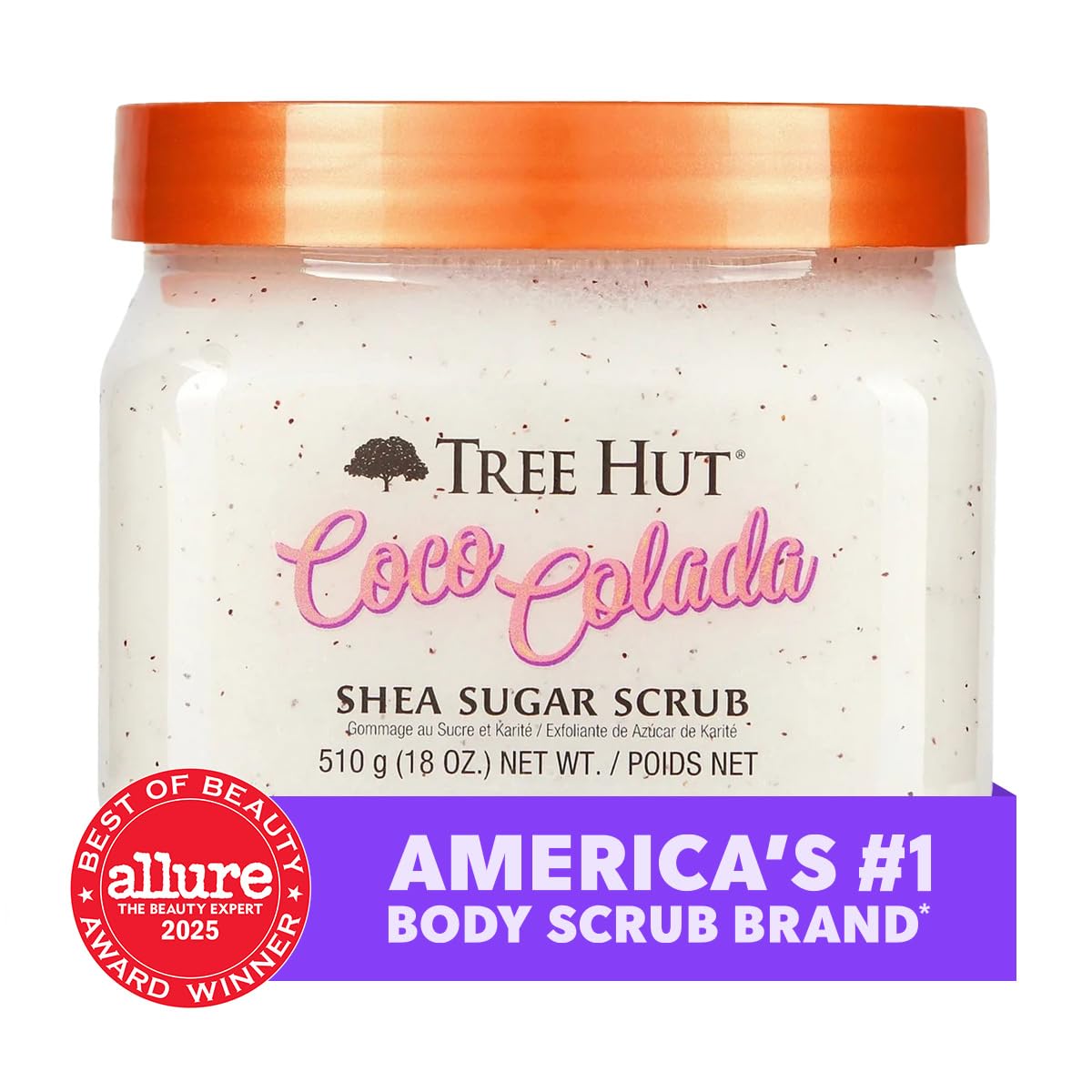 Tree Hut Body Scrub, Coco Colada, 18 Oz | Exfoliating & Hydrating Sugar Scrub with Shea Butter & Essential Oils, Smooth Skin, Body Exfoliator For All Skin Types