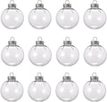 12 Pcs 3.15 Inch Clear Plastic Fillable Ornament Balls, Removable Top Clear Hanging Ornaments Ball, DIY Plastic Ornaments Round Balls, Perfect for Decoration On Christmas Trees, Wedding, Party