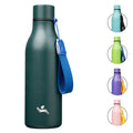 Konokyo Insulated Water Bottle with Strap,18 oz Double Wall Stainless Steel Vacuum Bottles Metal Water Flask,Macaron Green