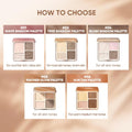 JUDYDOLL Highlight & Contour Palette, All-in-One Matte Highlighter Contour Compact, Natural Brightening Finish for Cool Fair & Olive Skin (01 Wave Shadow Palette)