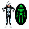 Glow in the Dark Colorful Skull Bones Jumpsuit Halloween Outfit for Kids Unisex Toddler Luminous Skeleton Costumes