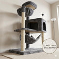 YUNIQUE Cat Tree with Cat Condo and Big Hammock, Grey