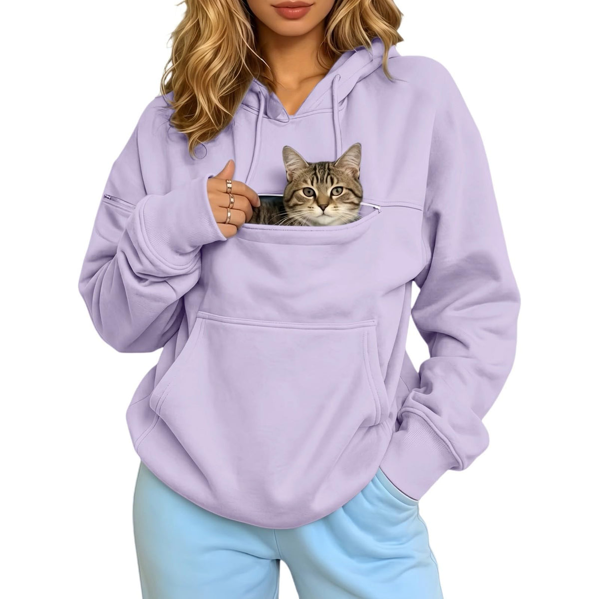 Pet Pouch Hoodie Cat Carrier Hoodies Dog Sweatshirts With Zipper Pockets