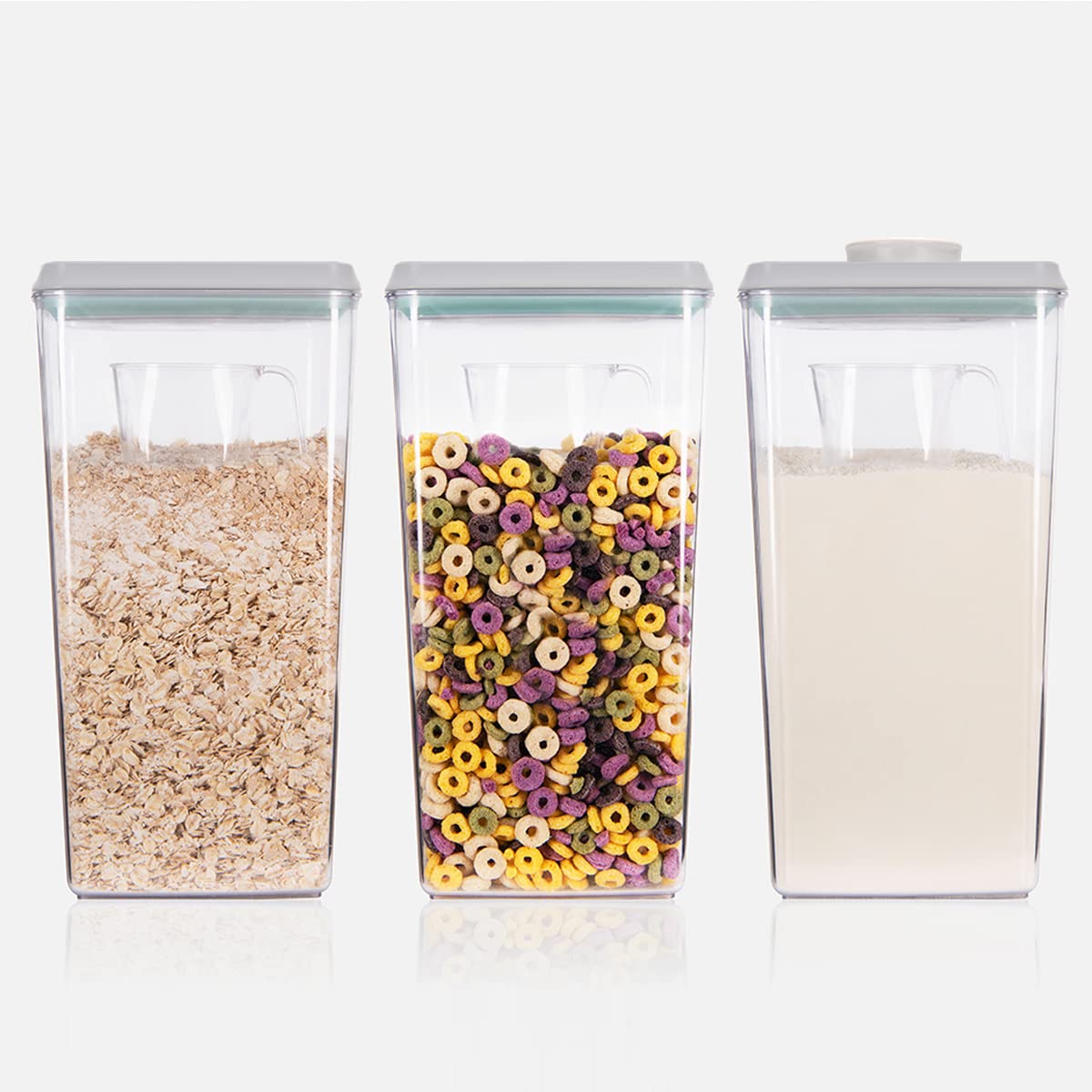 Pop Airtight Food Storage Containers with Lids for Kitchen Pantry Organizing Stackable Container for Cereal Snack Flour Sugar Coffee Spaghetti -12 Pcs(1.2, 2.0, 2.7, 3.3qt)*3
