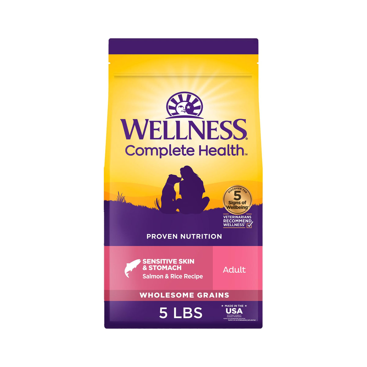Wellness Complete Health Adult Dry Dog Food, Wholesome Grain Kibble, Natural, Chicken and Oatmeal Recipe, 30 lb Bag