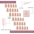 Glamnetic Press On Nails - Exposed | Medium Coffin Fake Nails with Nude Opaque Neutral, Salon Quality | 15 Sizes - 30 Nail Kit