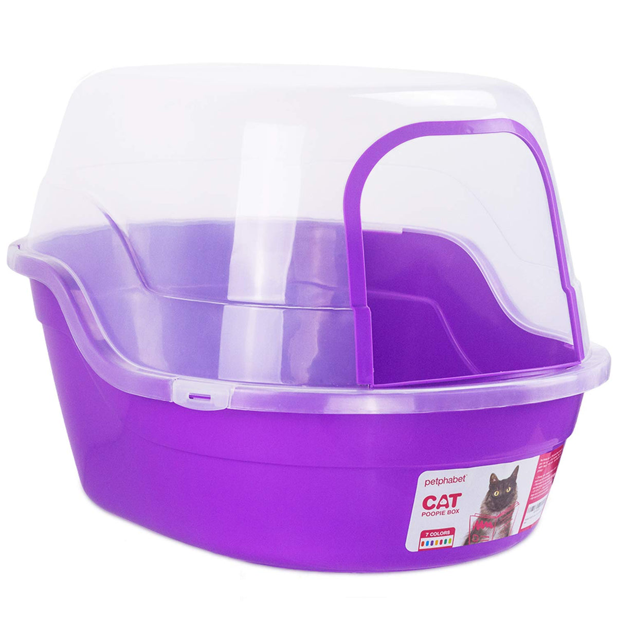 Petphabet Jumbo Hooded Cat Litter Box, Extra Large Gray