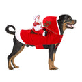 Santa Dog Costume, Dog Christmas Outfit, Riding Pet Costume, Size M