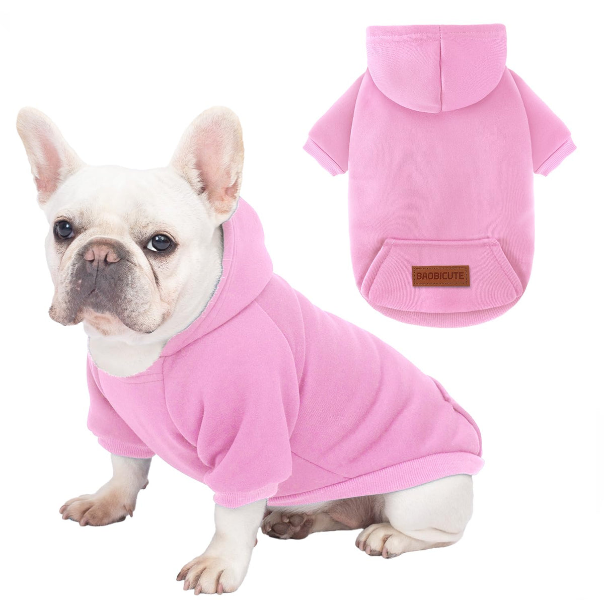 2 Pack Dog Hoodie Warm Hood Dog Sweater Cold Weather Small Dogs Sweatshirt Comfort Pet Clothes for Small Medium Dogs with Pockets Cats Chihuahua Clothes for Male Female Girl Boy Sporty Daily Wear