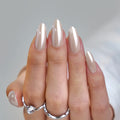 BTArtbox Press On Nails, Liquid Radiance, Medium Almond, Cat Eye, 32Ct | Lamp-Curable 4-Week Wear, Salon-Quality Natural Nails, 10-Minute Easy Daily Application, 16 Sizes, All-in-One Complete Kit
