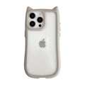 FLIRACON Cute Cat Ears Clear Phone Case Compatible with iPhone Case (Black,for iPhone 15)