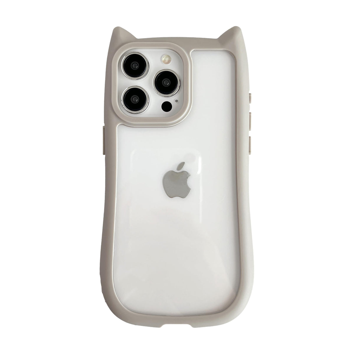 FLIRACON Cute Cat Ears Clear Phone Case Compatible with iPhone Case (Black,for iPhone 15)