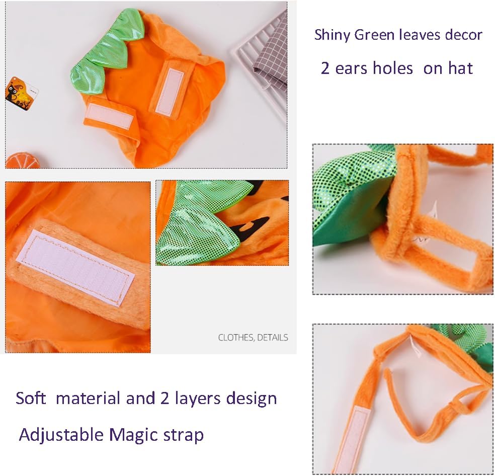 ANIAC Pet Pumpkin Costume Cat Halloween Hat Cloak Sets Puppy Poncho Dog Halloween Cosplay for Kitty Small Medium Sized Dog