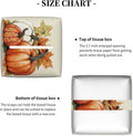 Pumpkins Fall Tissue Box Cover Autumn Leaves Square Leather Tissue Case Holder Facial Paper Organizer Decorative for Tabletop Night Stands Desk Bathroom Kitchen Car Office Home Decor