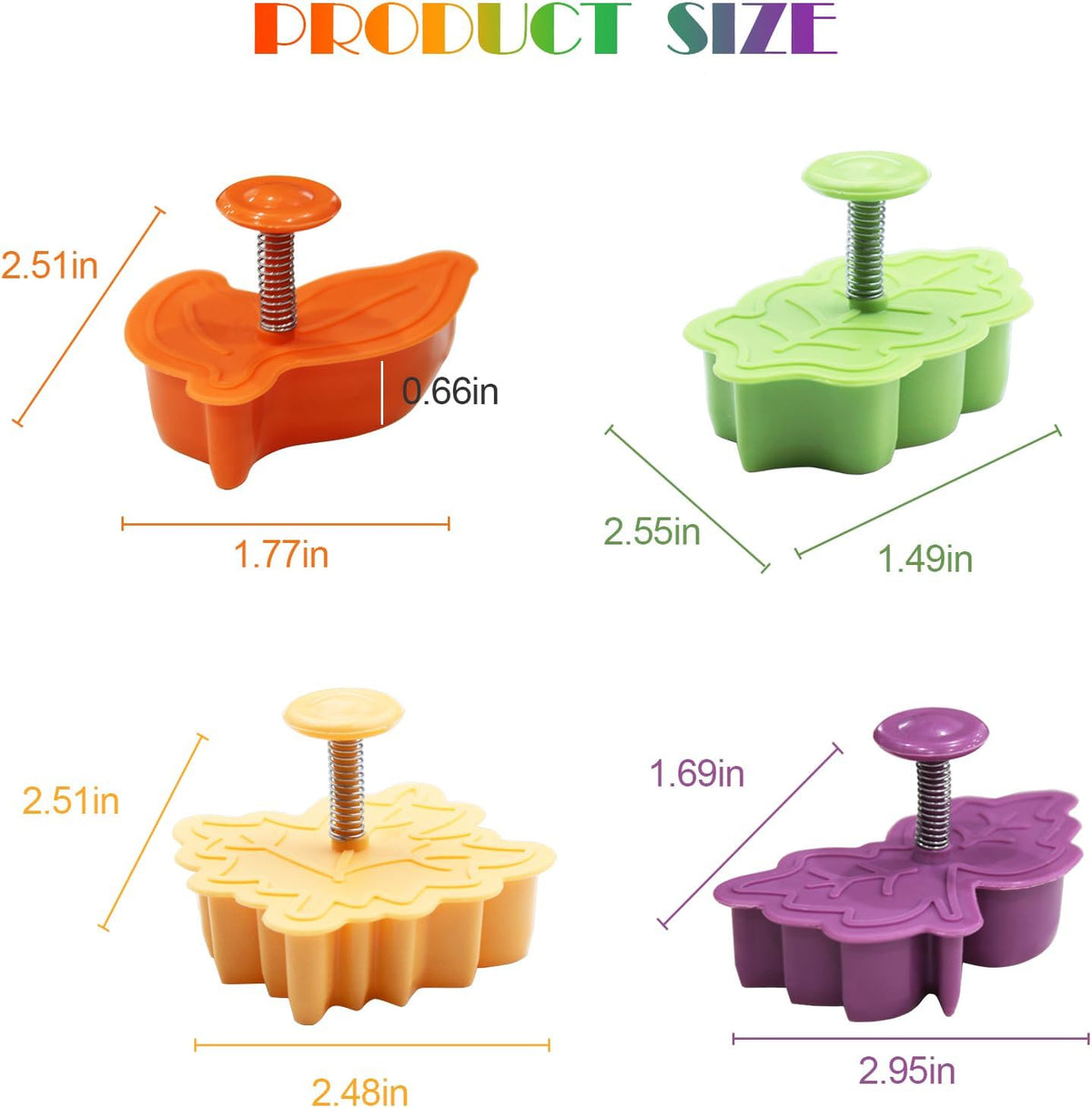 Cake Leaves Baking Pie Crust Cutters Set of 4 Random Color