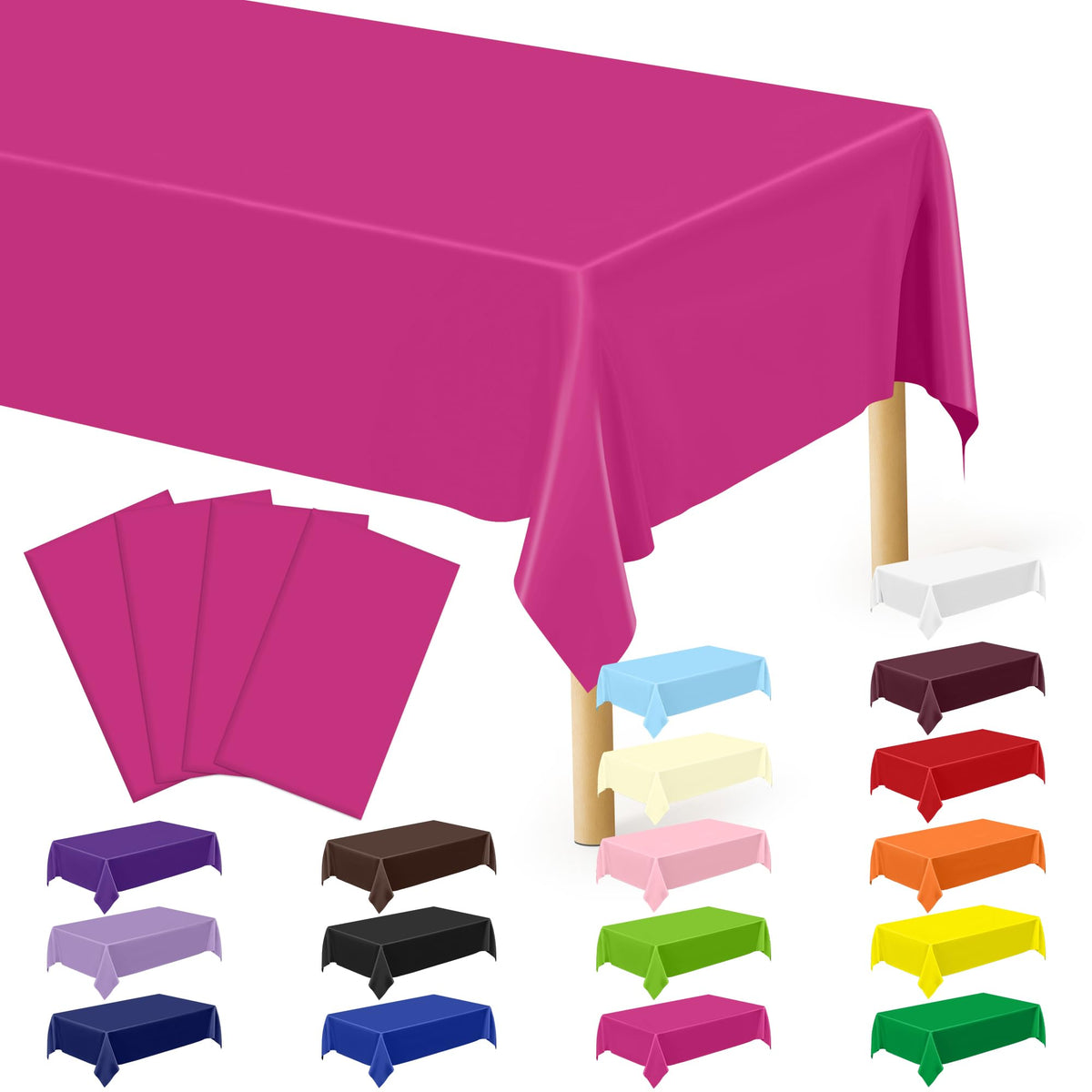 3 Pack Thanksgiving Tablecloths, 108" x 54" Disposable Turkey Table Cloth
