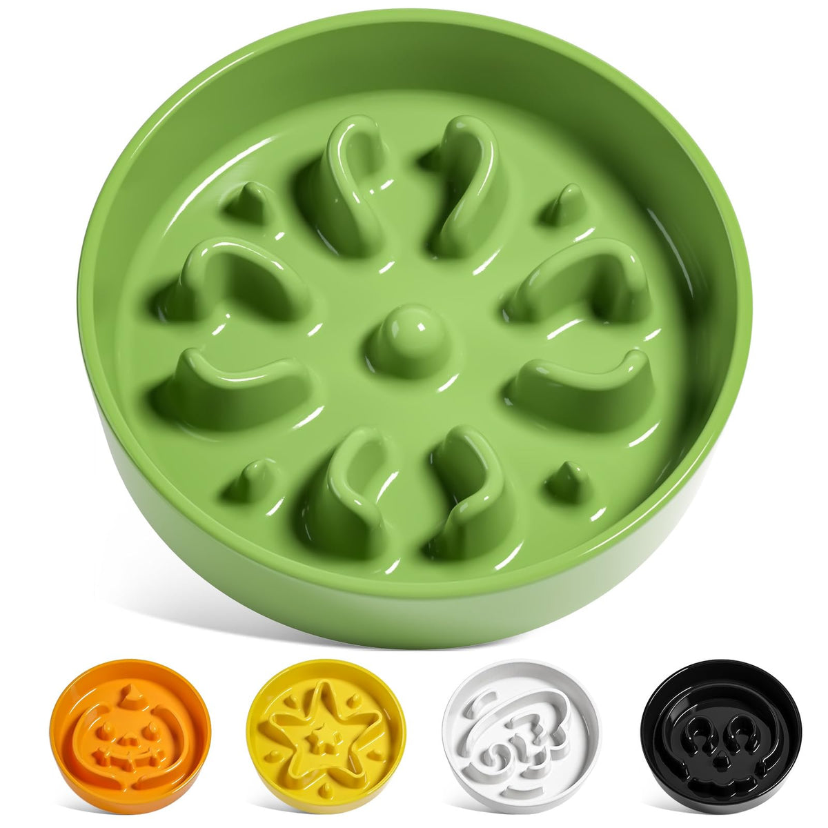 LE TAUCI Dog Bowls Slow Feeder Ceramic, 1.5 Cup Slow Feeding Bowl for Small and Medium Breed, Puzzle Dog Food Bowl for Fast Eater, Maze Purple
