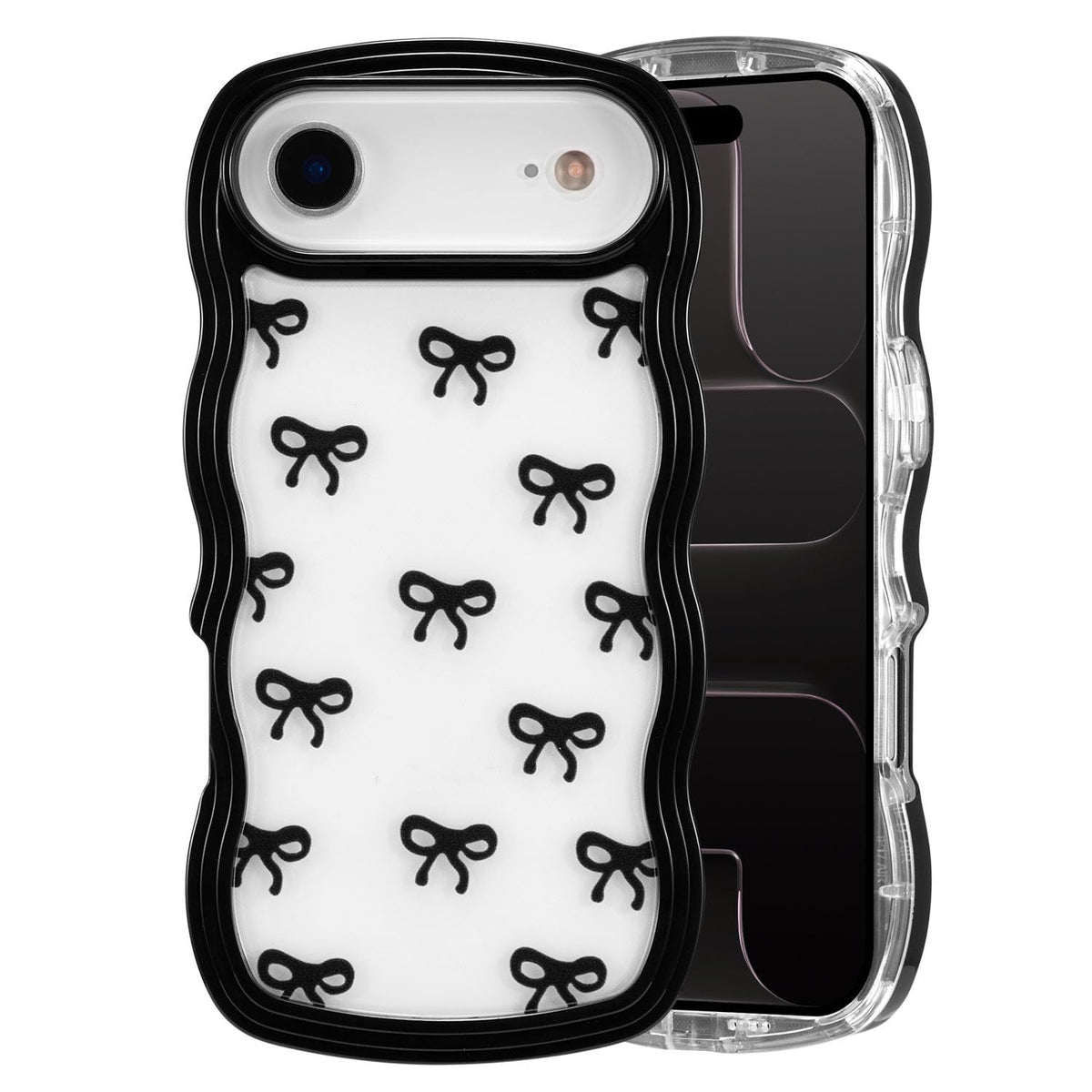 QLTYPRI Bow Case for iPhone 13/iPhone 14 Wavy Fame, Pink