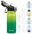 Konokyo 18 oz Insulated Water Bottle with Straw Lid, Stainless Steel Vacuum Sports Water Bottle, Leak-Proof Reusable Metal Flask with Carry Loop, BPA-Free Travel Bottle for Gym, School, Office