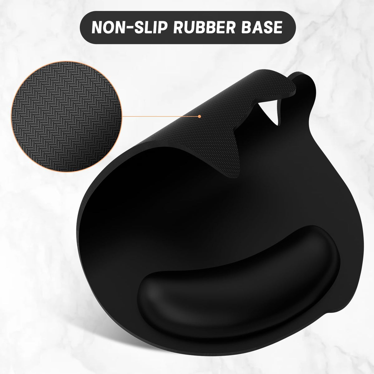 Ergonomic Mouse Pad with Wrist Rest, Cute Cat Memory Foam Padded Pain Relief Non-Slip Wrist Support Mouse Mat for Gaming Work Computer Laptop, Funny Office Supplies Desk Accessory, Jet Black