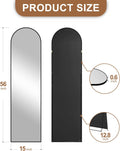 Arched Full Length Mirror with Stand, Black Floor Mirror | Aluminium alloy frame with HD float glass for distortion-free reflection. Free standing or wall mounted.