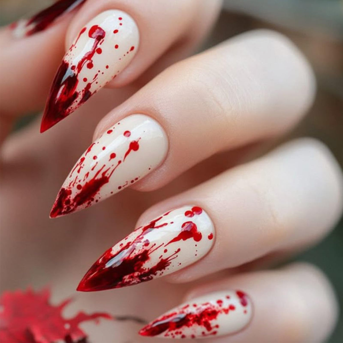 48Pcs Halloween Press on Nails Ghost Stick on Fingernails Monster Short Square False Nails Glossy Black Spider Web Acrylic Fake Nail Skull Gel Glue on Nail for Coquette Women Girls