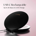 Fancii Taylor LED Lighted Travel Makeup Mirror, Rechargeable with 10x/1x Magnifying & 3 Light Settings - Compact, Portable, Large 5” Wide Hand Mirror for Handbag and Purses (Black)