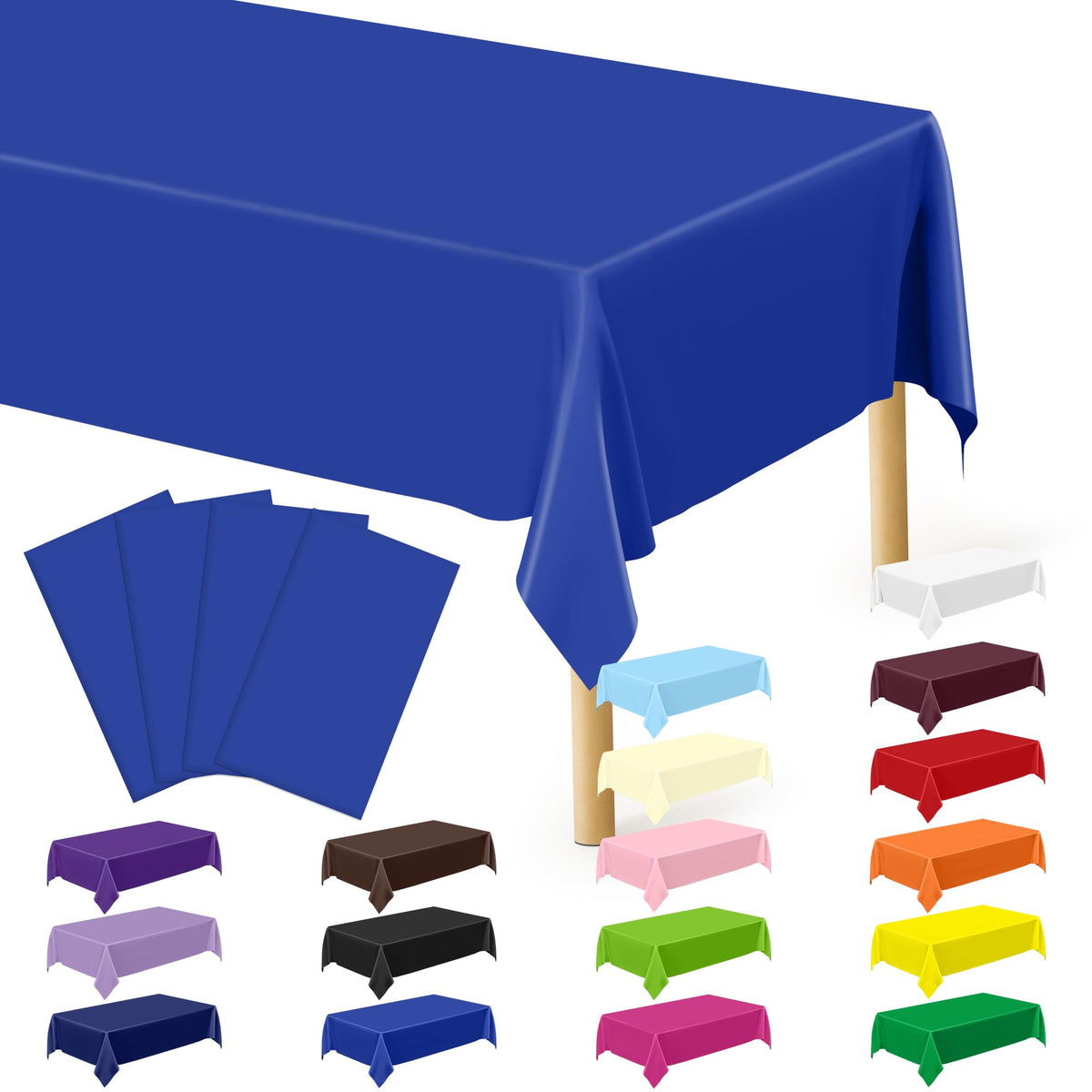 3 Pack Thanksgiving Tablecloths, 108" x 54" Disposable Turkey Table Cloth