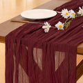 Fall Table Runner Terracotta Cheesecloth Boho Wedding Thanksgiving Decor