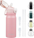Konokyo 18 oz Insulated Water Bottle with Straw Lid, Stainless Steel Vacuum Sports Water Bottle, Leak-Proof Reusable Metal Flask with Carry Loop, BPA-Free Travel Bottle for Gym, School, Office