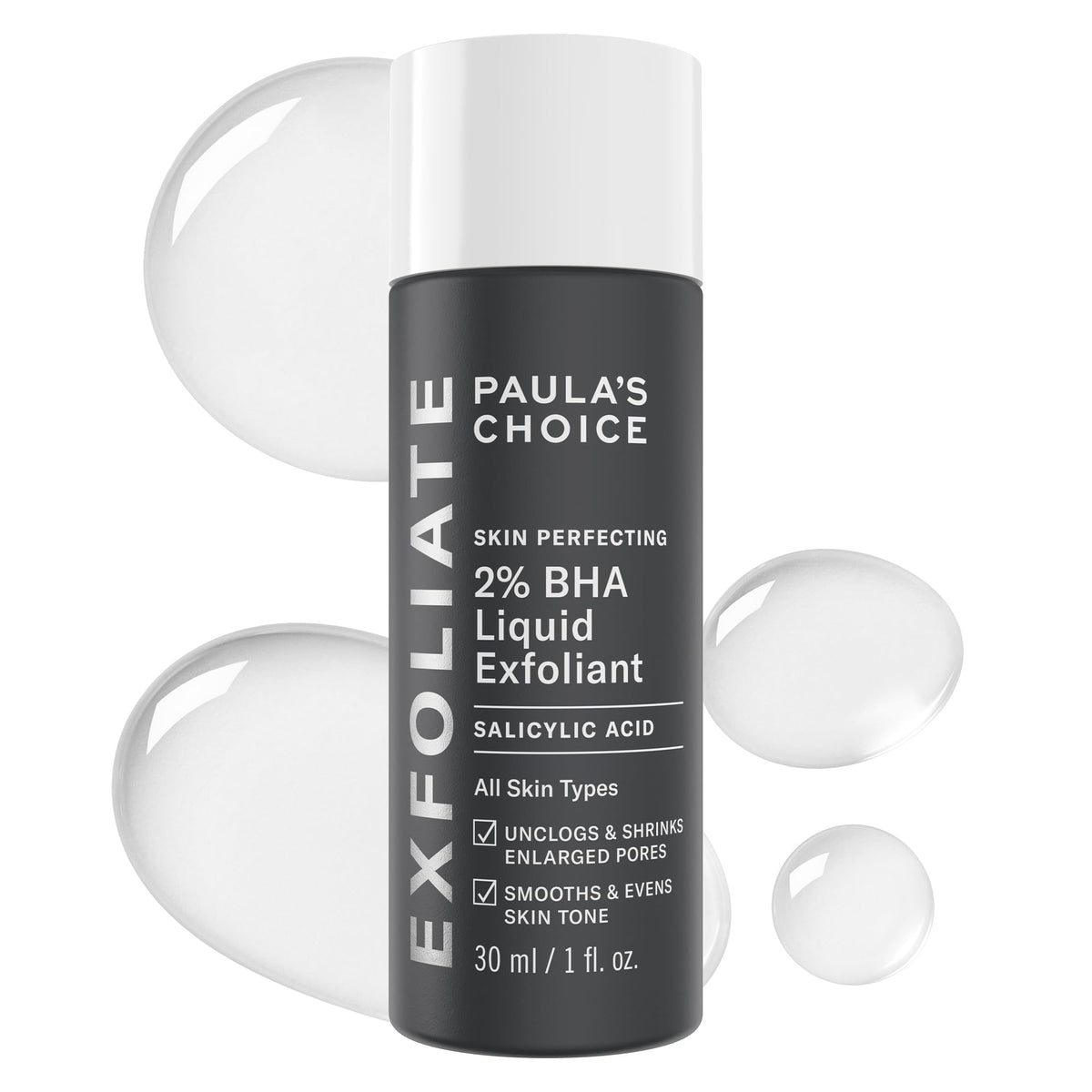 Paula's Choice SKIN PERFECTING 2% BHA Liquid Exfoliant with Salicylic Acid, Facial Polish for Pores, Wrinkles & Fine Lines, Suitable for Blackhead-Prone Skin, Fragrance-Free