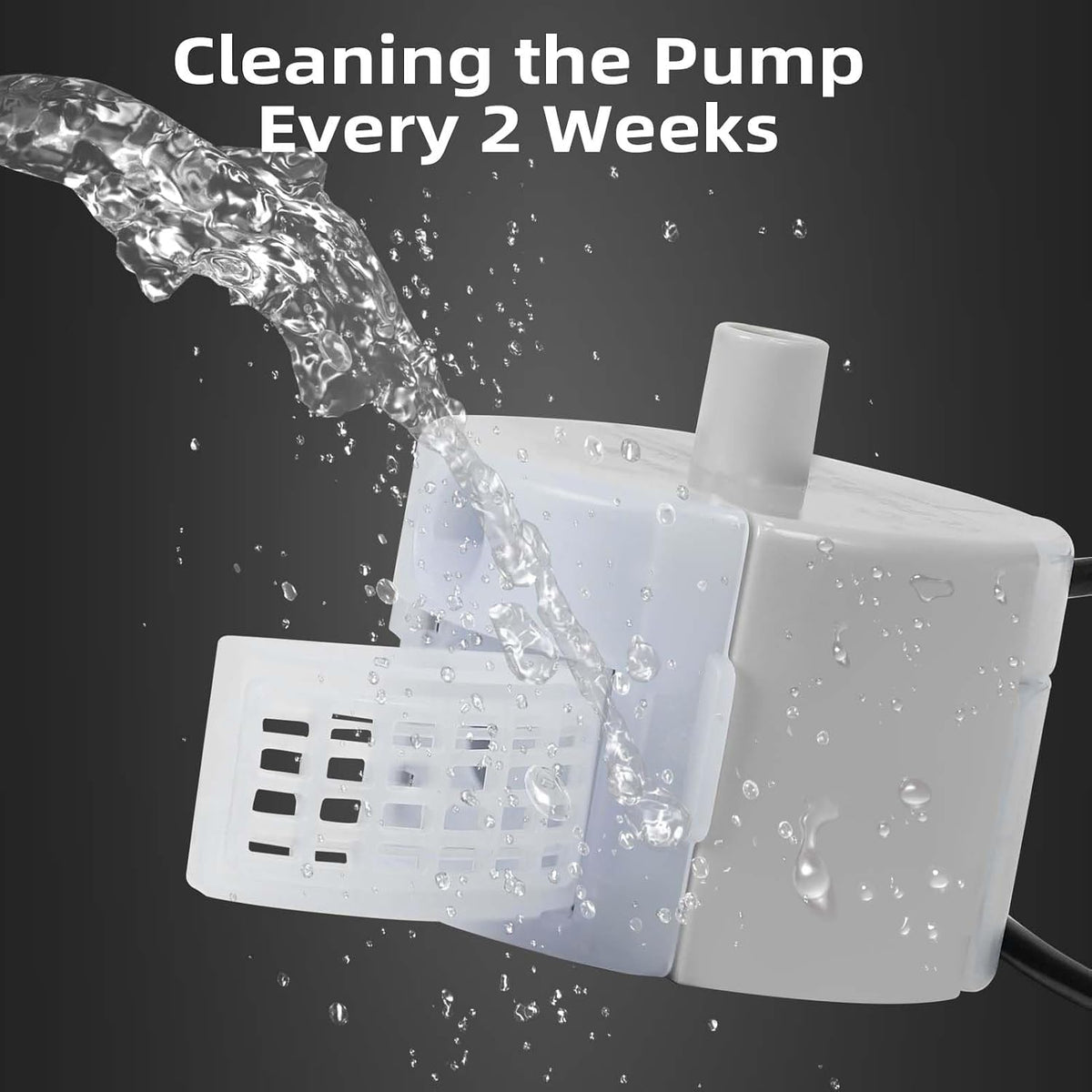 Ultra-Quiet Replacement Pump for Stainless Steel Cat Water Fountains - SMA-800 Motor - Safe and Easy to Clean with Low Voltage DC 5V and USB Cable (Pump) (Side Pump)