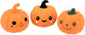 CHIWAVA 3PCS 2.4" Squeak Halloween Pumpkin Latex Dog Toy Set for Small Dogs | Interactive Puppy Toys for Indoor & Outdoor Fetch and Throw, Squeeze Squeak Play, Holiday Gift