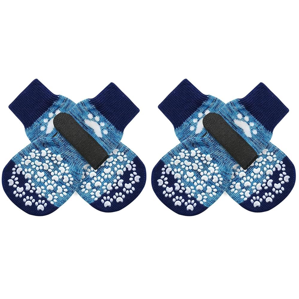 Anti Slip Dog Socks to Prevent Licking Paws, Dog Shoes for Hot Pavement, Dog Booties for Small Medium Large Senior Dogs, Traction Control Boots & Paw Protectors for Hardwood Floors