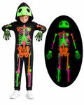 Glow in the Dark Colorful Skull Bones Jumpsuit Halloween Outfit for Kids Unisex Toddler Luminous Skeleton Costumes