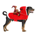 Santa Dog Costume, Dog Christmas Outfit, Riding Pet Costume, Size M