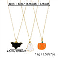 MALOYANVE 3Pcs Halloween Necklaces Set Ghost Bat Pumpkin Costume Jewelry