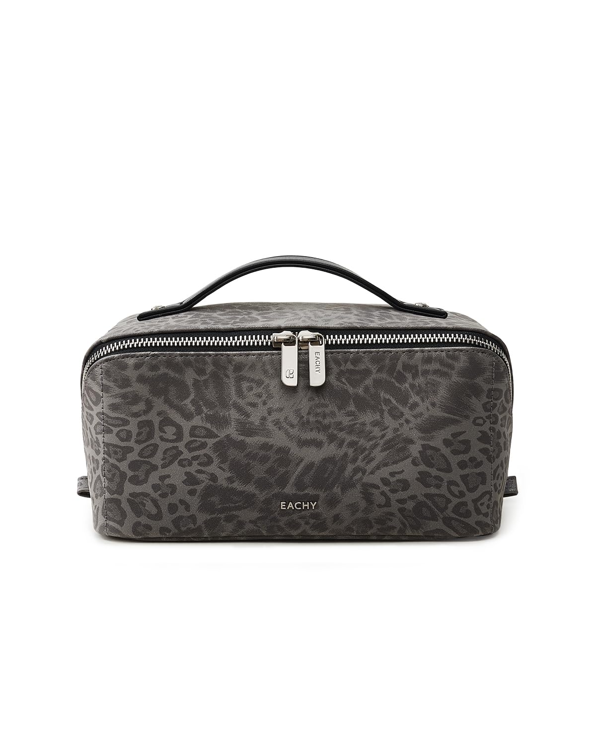 EACHY Travel Makeup Bag, Large Capacity Cosmetic Bag for Women, Waterproof PU Leather, Flat Open Portable Toiletry Bag for Skincare, Brushes & Travel Essentials