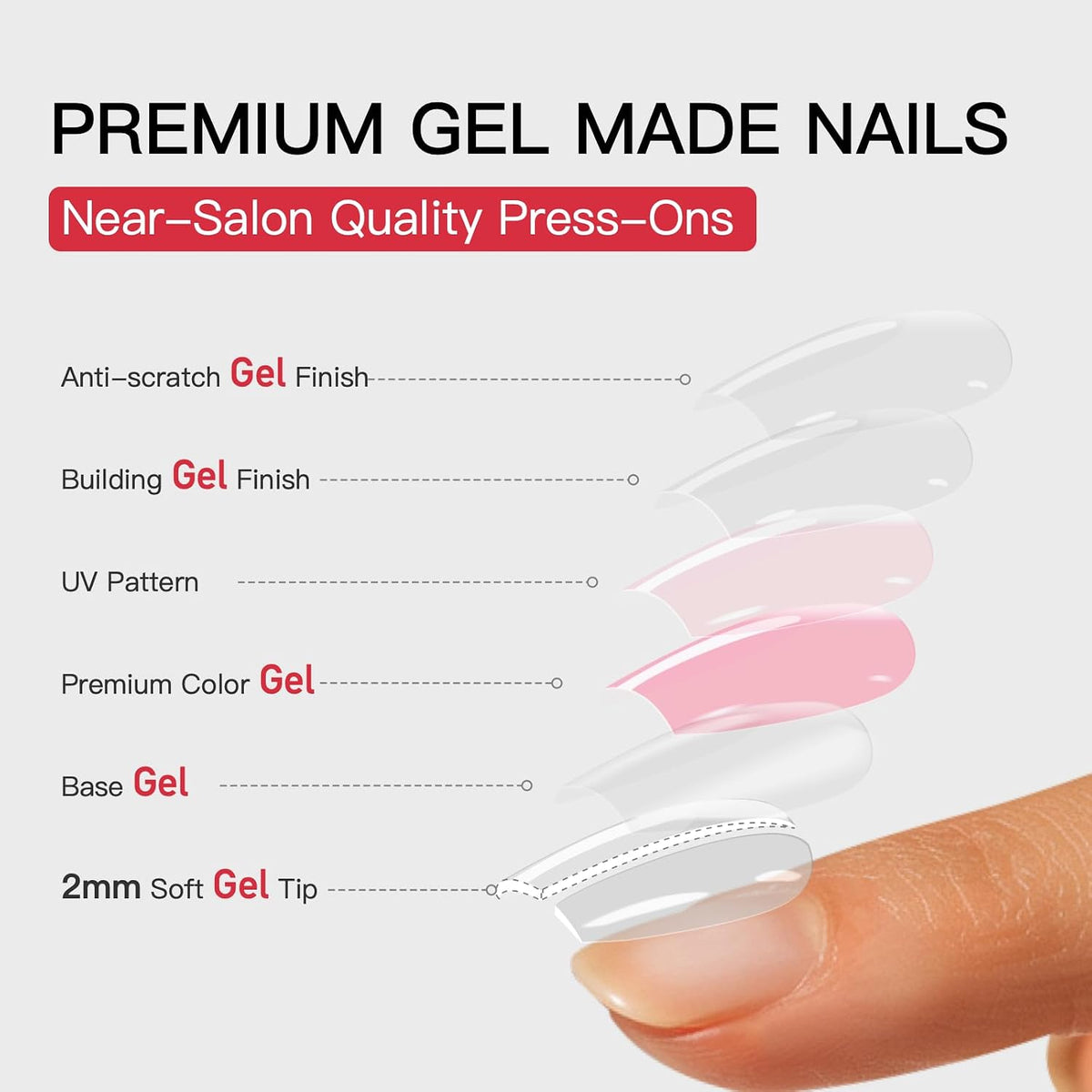 CurvLife Short Oval Chrome Nude Press On Nails, Champagne Pearl, Soft Gel | 32PCS 16 Sizes, Salon-Quality Natural Fake Nails, Curved Fit, 7-14 Day Glue-On Wear, Reusable Stick-On Nails, Press-On Kit