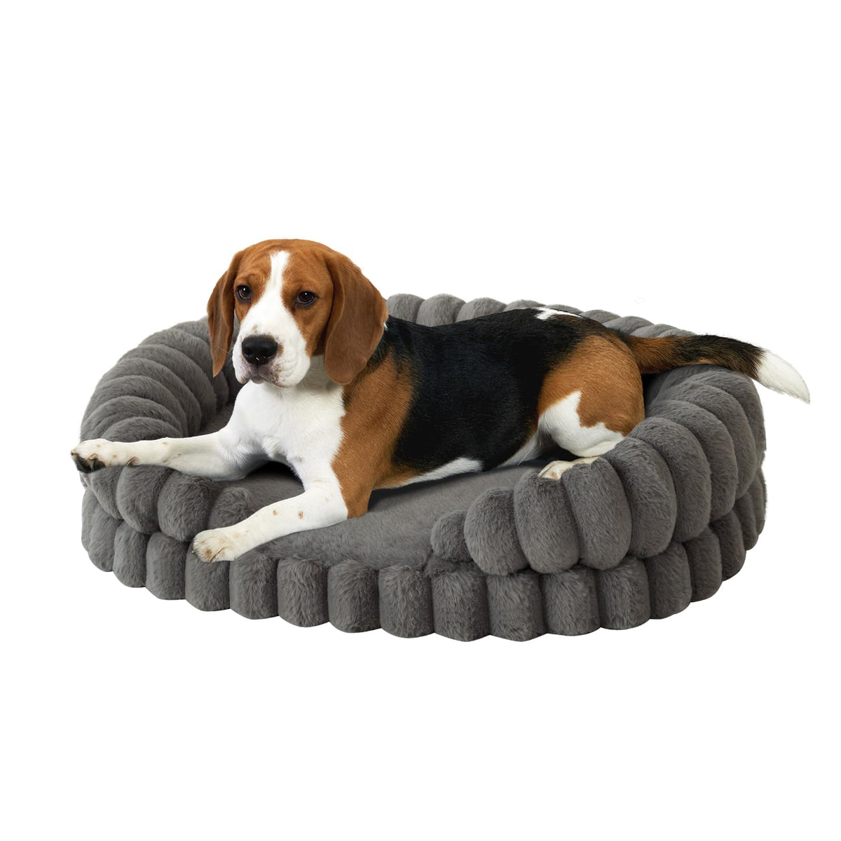 BALANCE Cat Beds for Indoor Cats, Washable Round Cat Bed, Cute Kitten Bed with Anti-Slip Bottom for Kitty and Puppy, 18 Inches, Goat