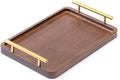 XZHXFX Bamboo Serving Tray with Gold Handles,Small
