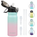 Konokyo 18 oz Insulated Water Bottle with Straw Lid, Stainless Steel Vacuum Sports Water Bottle, Leak-Proof Reusable Metal Flask with Carry Loop, BPA-Free Travel Bottle for Gym, School, Office