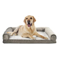 Amazon Basics Living Room Couch Dog Bed with Premium Foam, Non-Slip Bottom, Removable Washable Cover, Pressure-Relief Support for Dogs up to 55lbs, Large (36" x 27"), Grey