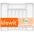 Lifewit Expandable Silverware Organizer, Plastic Utensil Tray for Kitchen Drawer, BPA Free Flatware Cutlery Holder, Space-Saving Storage for Spoons Forks Knives, 8-13.8 x 11.2 x 1.4 inch, Black