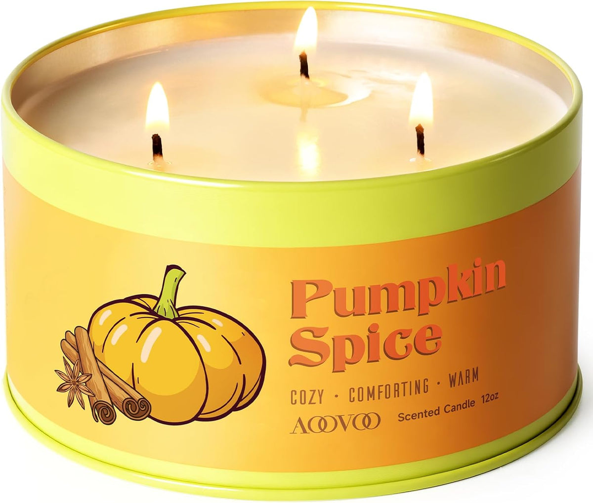AOOVOO Pumpkin Spice Candle - 12oz Fall Candles for Home Scented Decor