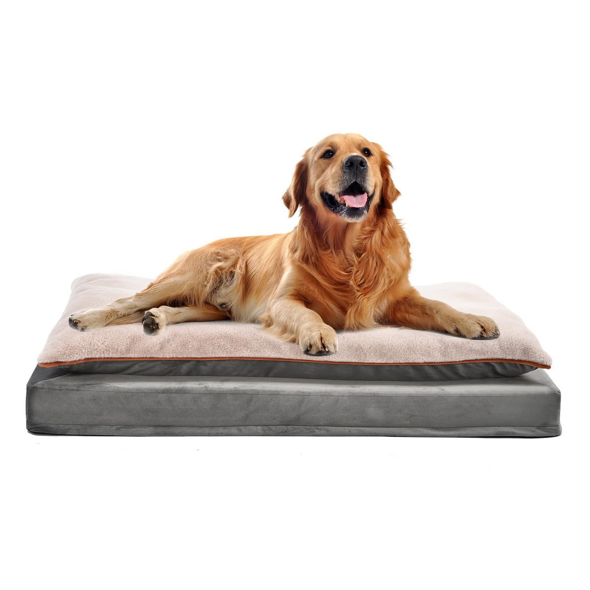 Amazon Basics Living Room Couch Dog Bed with Premium Foam, Non-Slip Bottom, Removable Washable Cover, Pressure-Relief Support for Dogs up to 55lbs, Large (36" x 27"), Grey