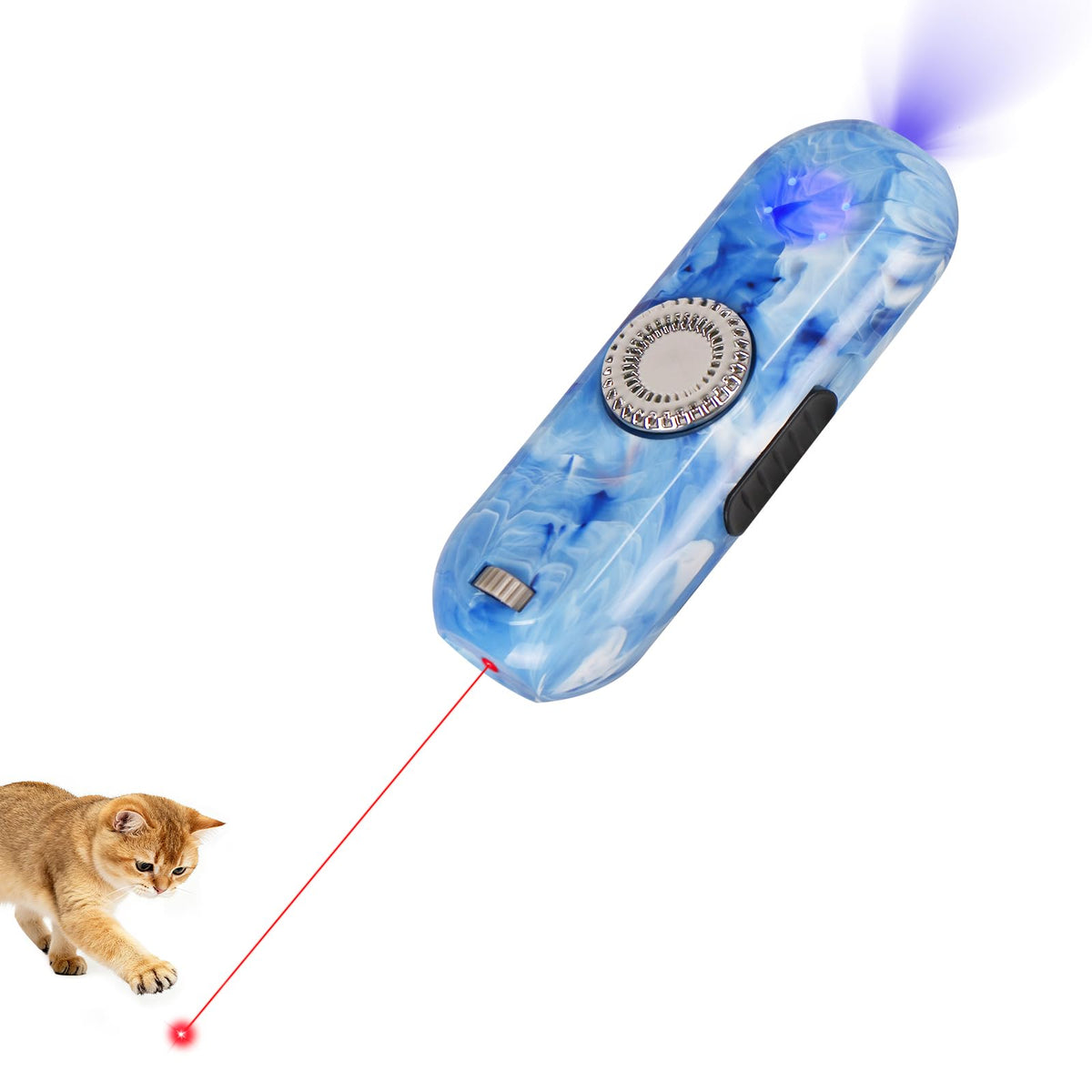 TBTeek Cat Toys, Rechargeable, 3 Light Modes & 5 Fun Patterns, Portable Interactive Kitten Pet Dog Cat Mouse Toy for Fun Chase Play Exercise